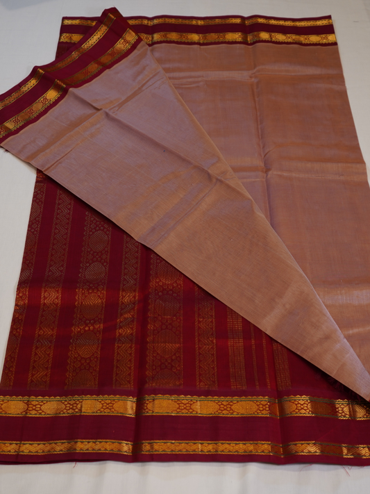 Pure Handloom Korvai Saree | Blood Red