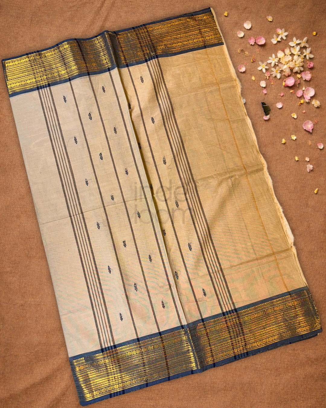 Chettinad cotton Saree | Sand Beige