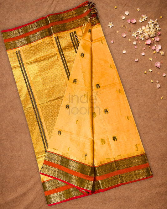 Chettinad cotton Saree | Honey Yellow