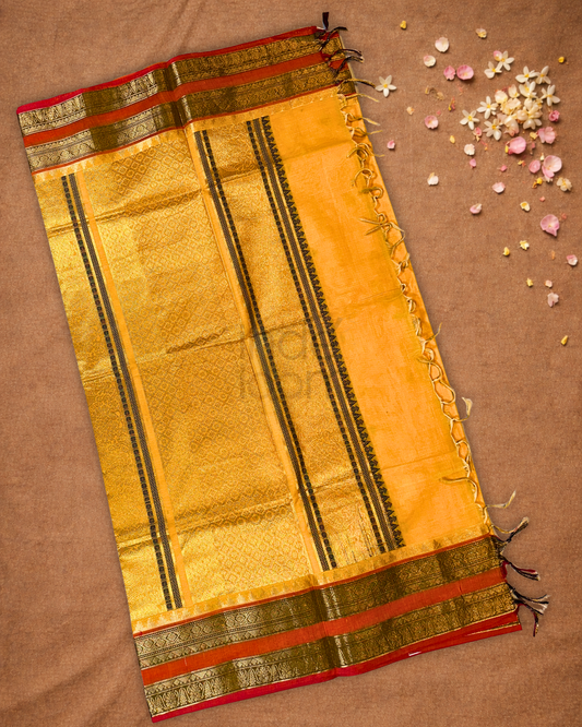 Chettinad cotton Saree | Honey Yellow
