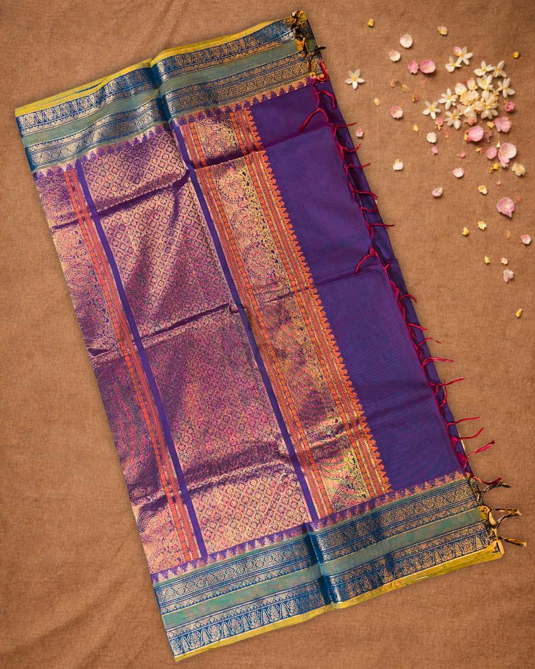 Chettinad cotton Saree | Indigo Purple