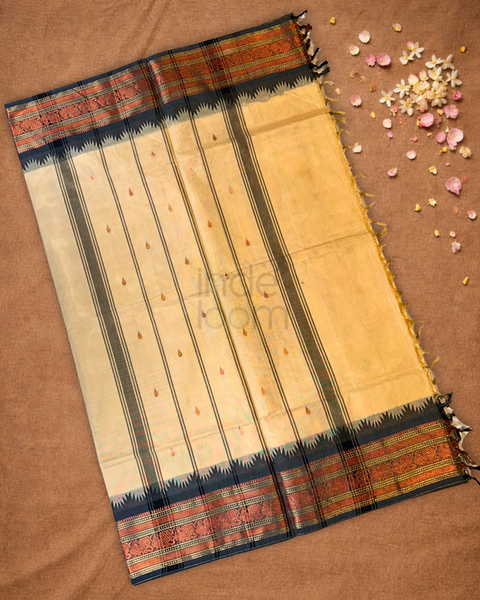 Chettinad cotton Saree | Champagne Beige