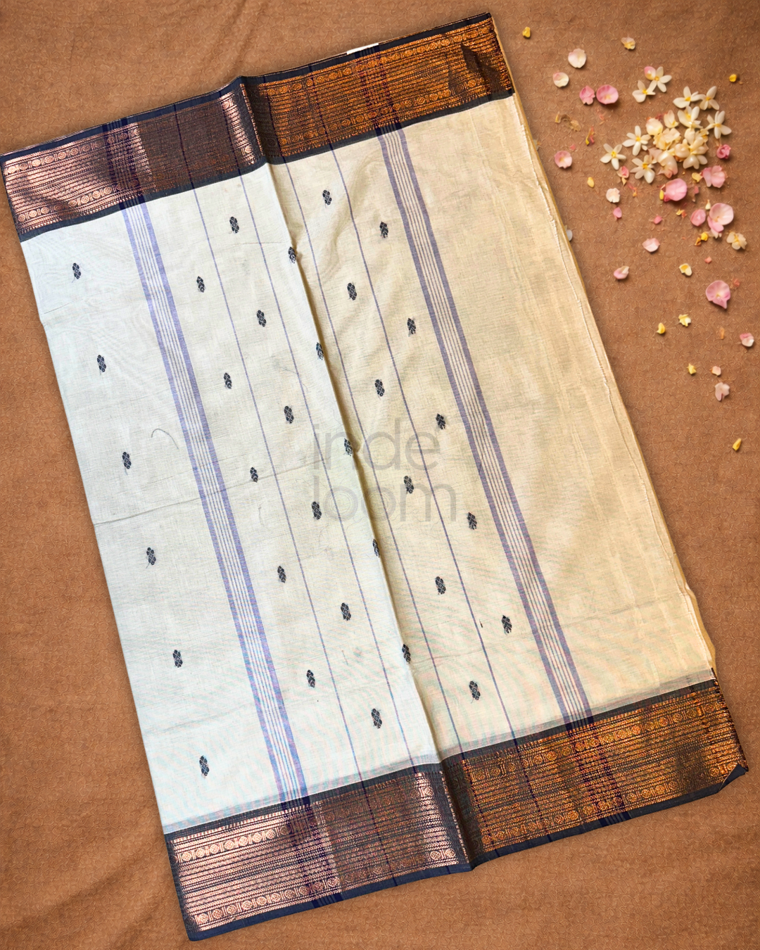 Chettinad cotton Saree | Cream Beige