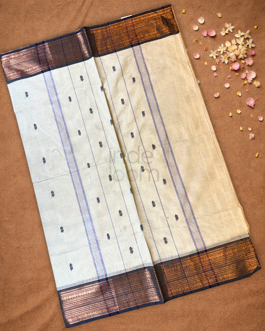 Chettinad cotton Saree | Cream Beige