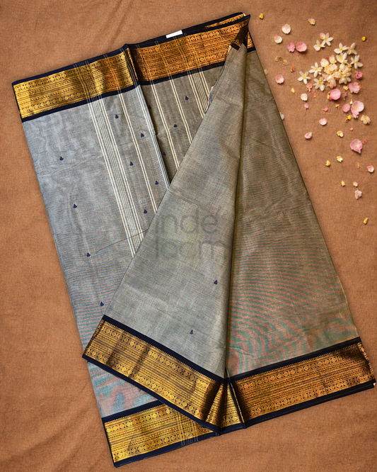 Chettinad Cotton Saree | lava grey