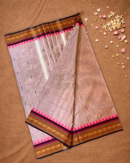 Chettinad cotton Saree | Dusty Pink