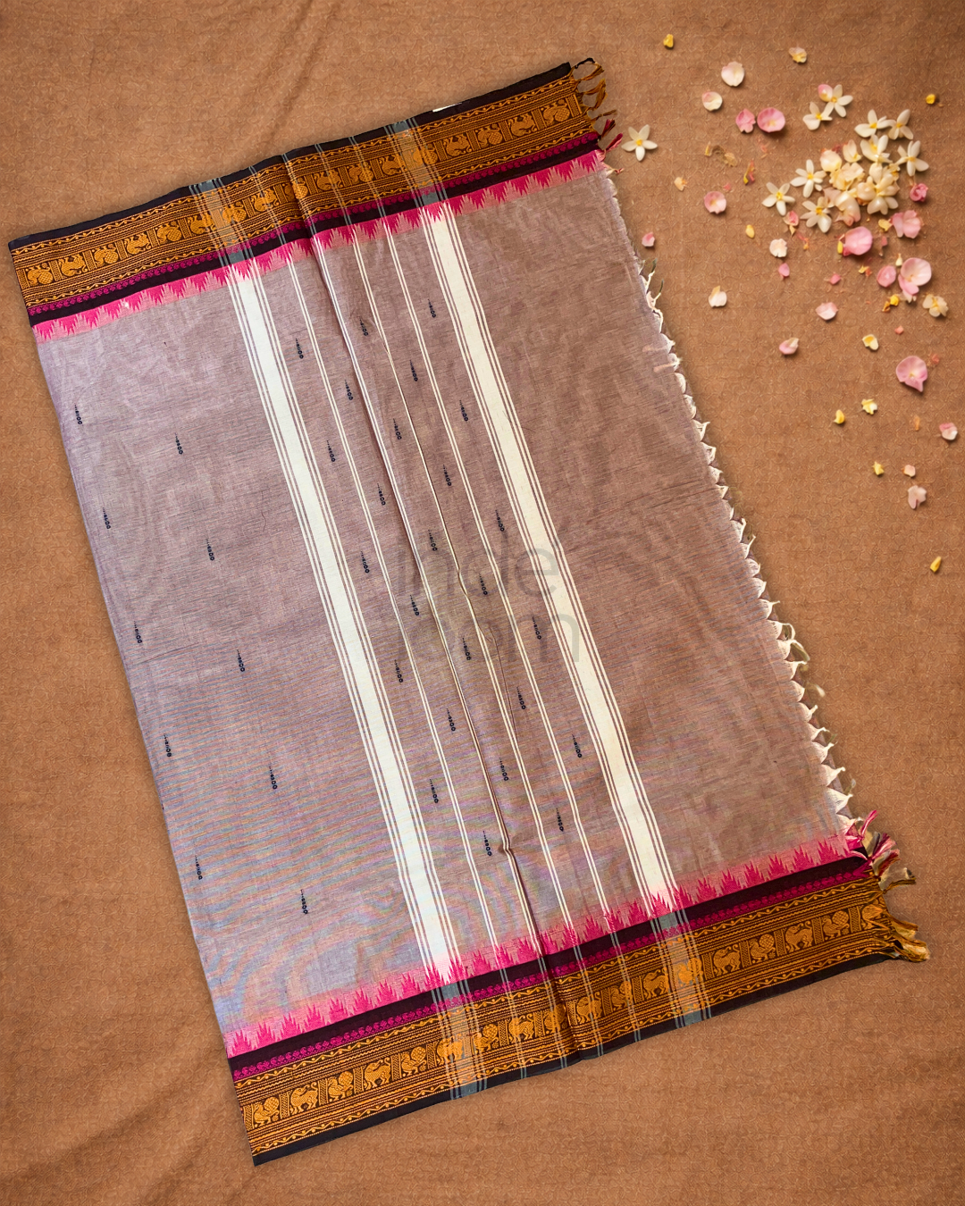 Chettinad cotton Saree | Dusty Pink