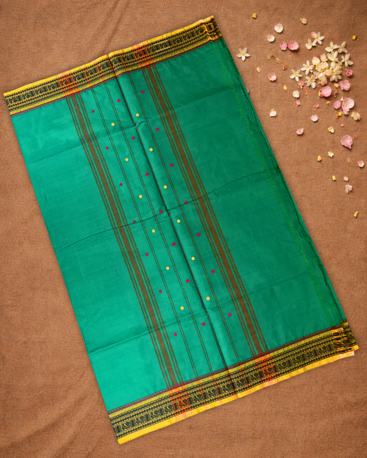 Chettinad cotton Saree | pine green