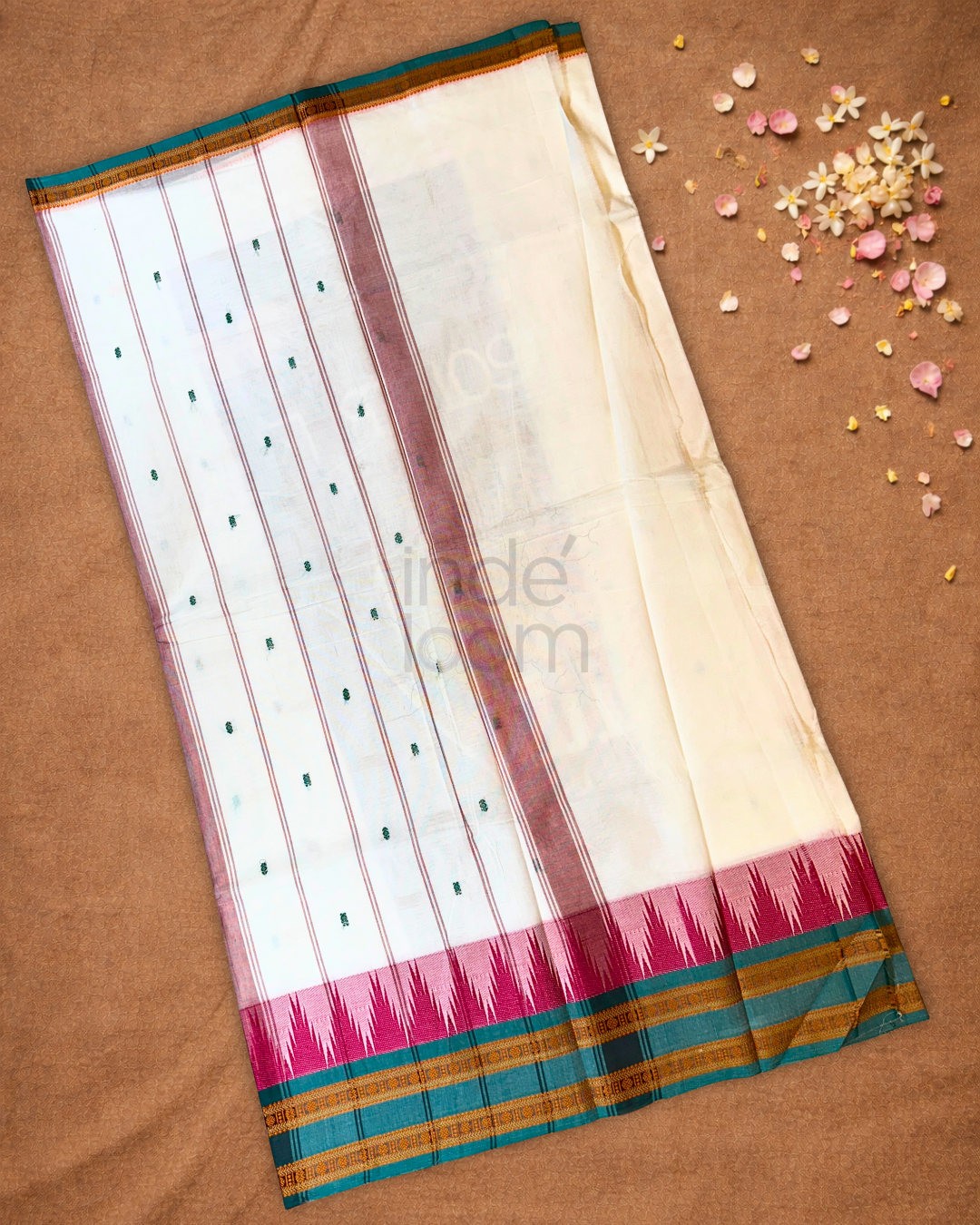 Chettinad cotton Saree | white