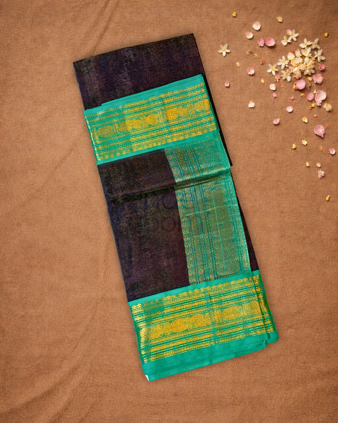 Handloom Silk Cotton Saree | Eggplant Purple