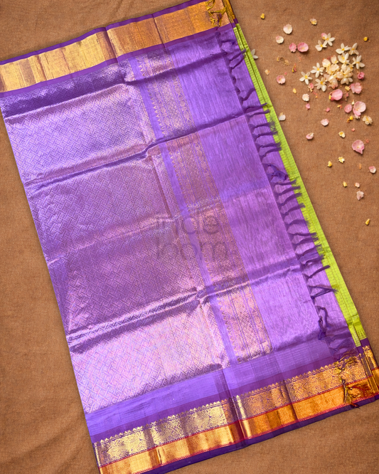 Pure Handloom Korvai Saree | Pastel Green