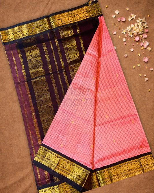 Pure Handloom Korvai Saree | Baby Pink