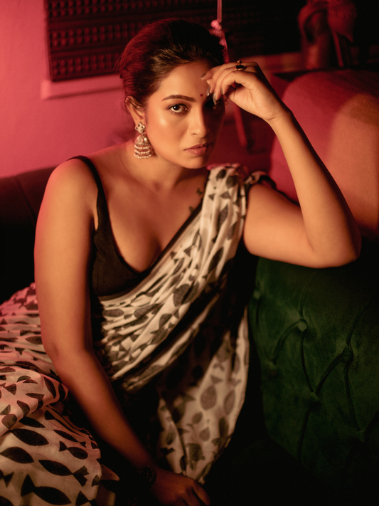 Soft Black Handloom cotton-065