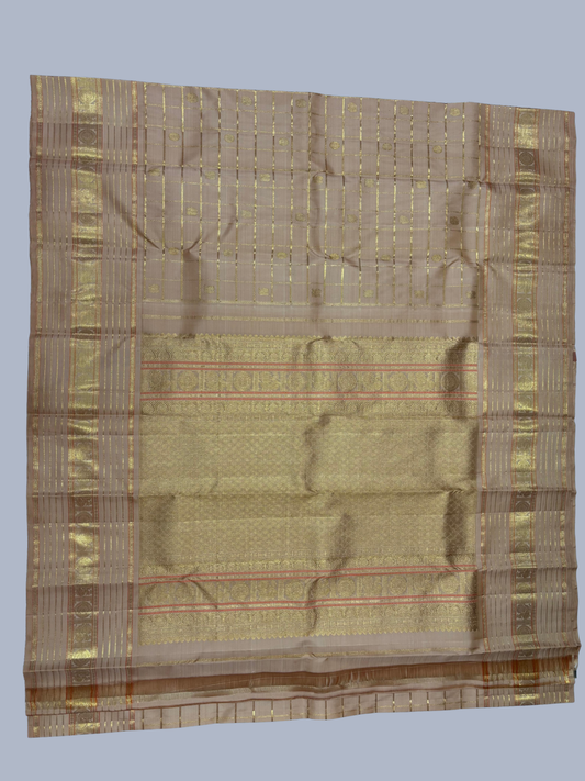 Pure Handwoven Gadwal Silk Saree With Dijon Yellow - 026