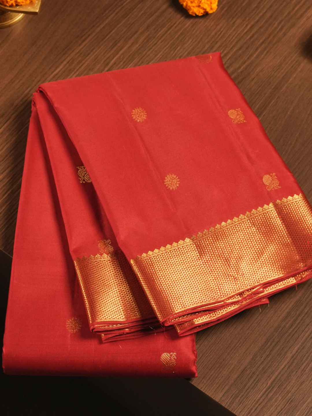 Silk Mark Certified Handloom Kanjivaram Silk Saree | Classic Red