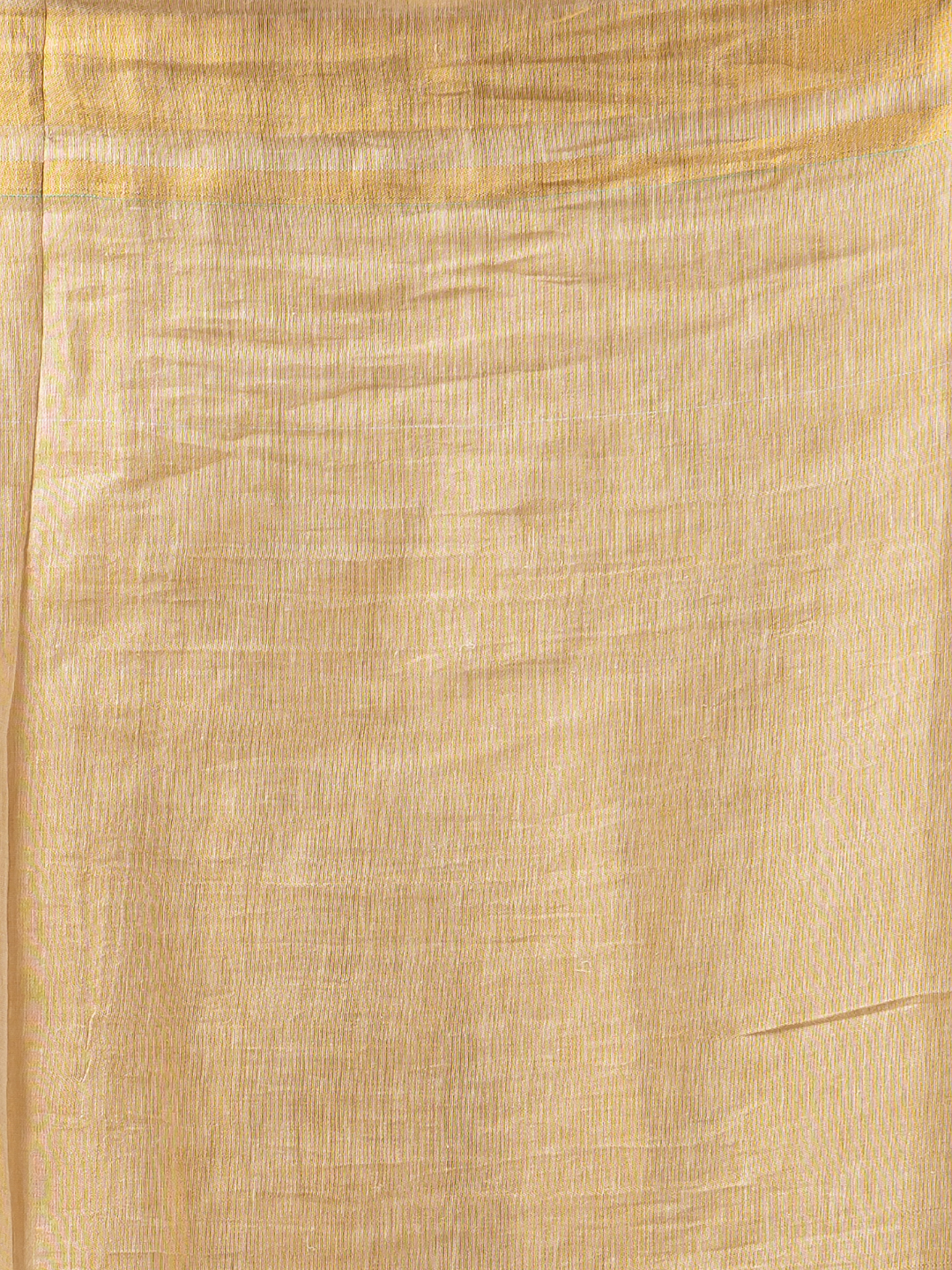 Pure Handloom Linen Saree | Pastel Yellow and Yelllow | Half and Half style with Contrast Border