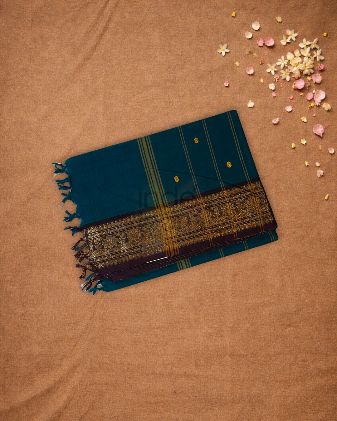Chettinad cotton Saree | classic blue