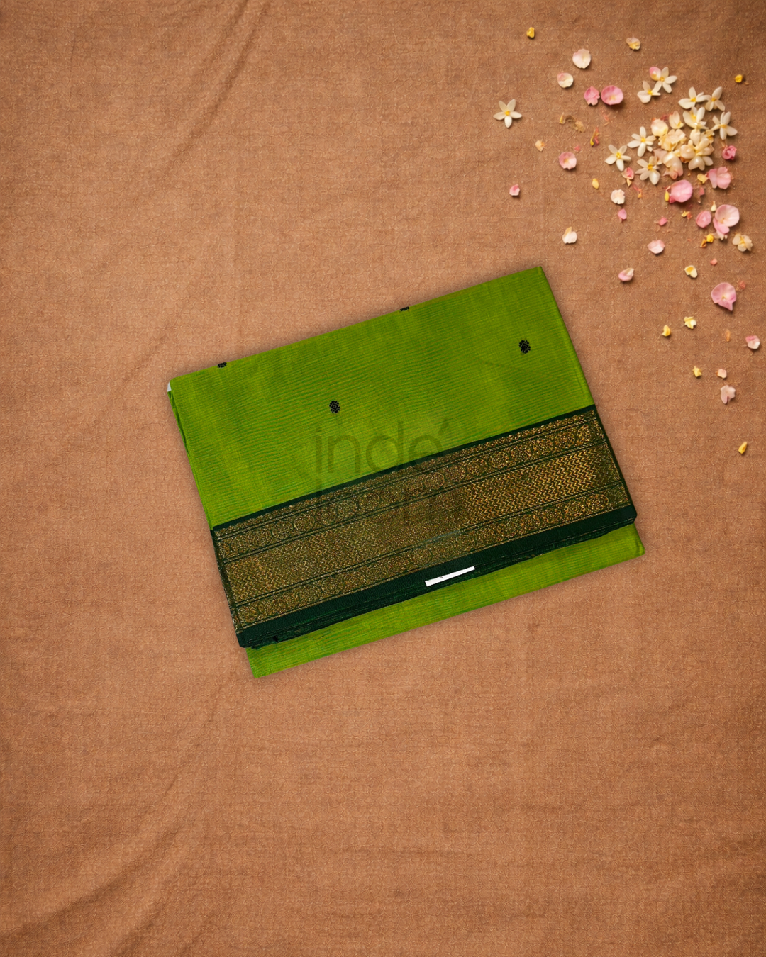 Chettinad cotton Saree | parrot green