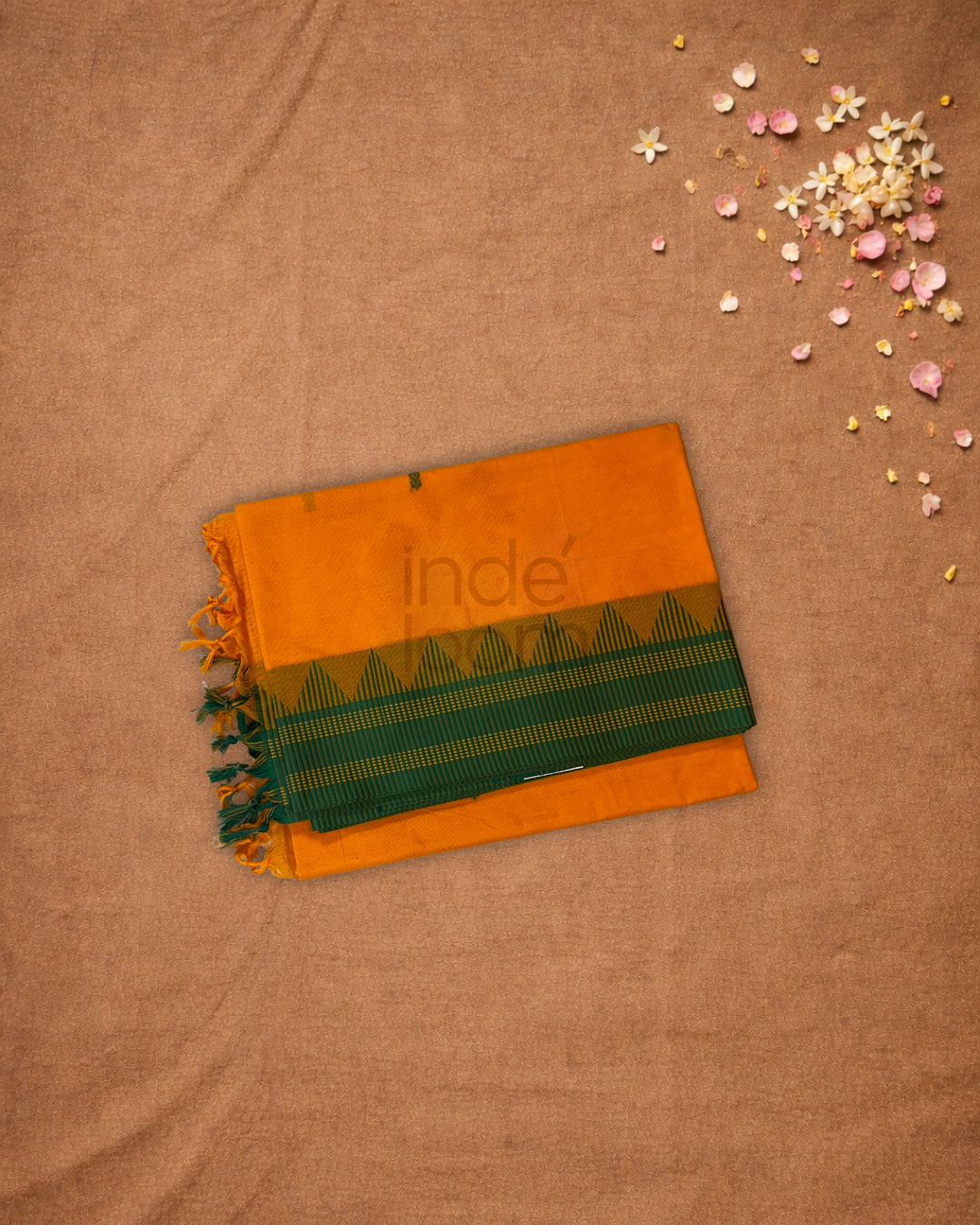 Chettinad cotton Saree | honey orange