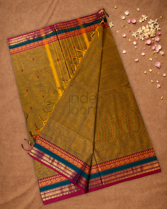 Chettinad Cotton Saree | dijon yellow