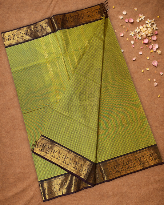 Chettinad Cotton Saree | olive green