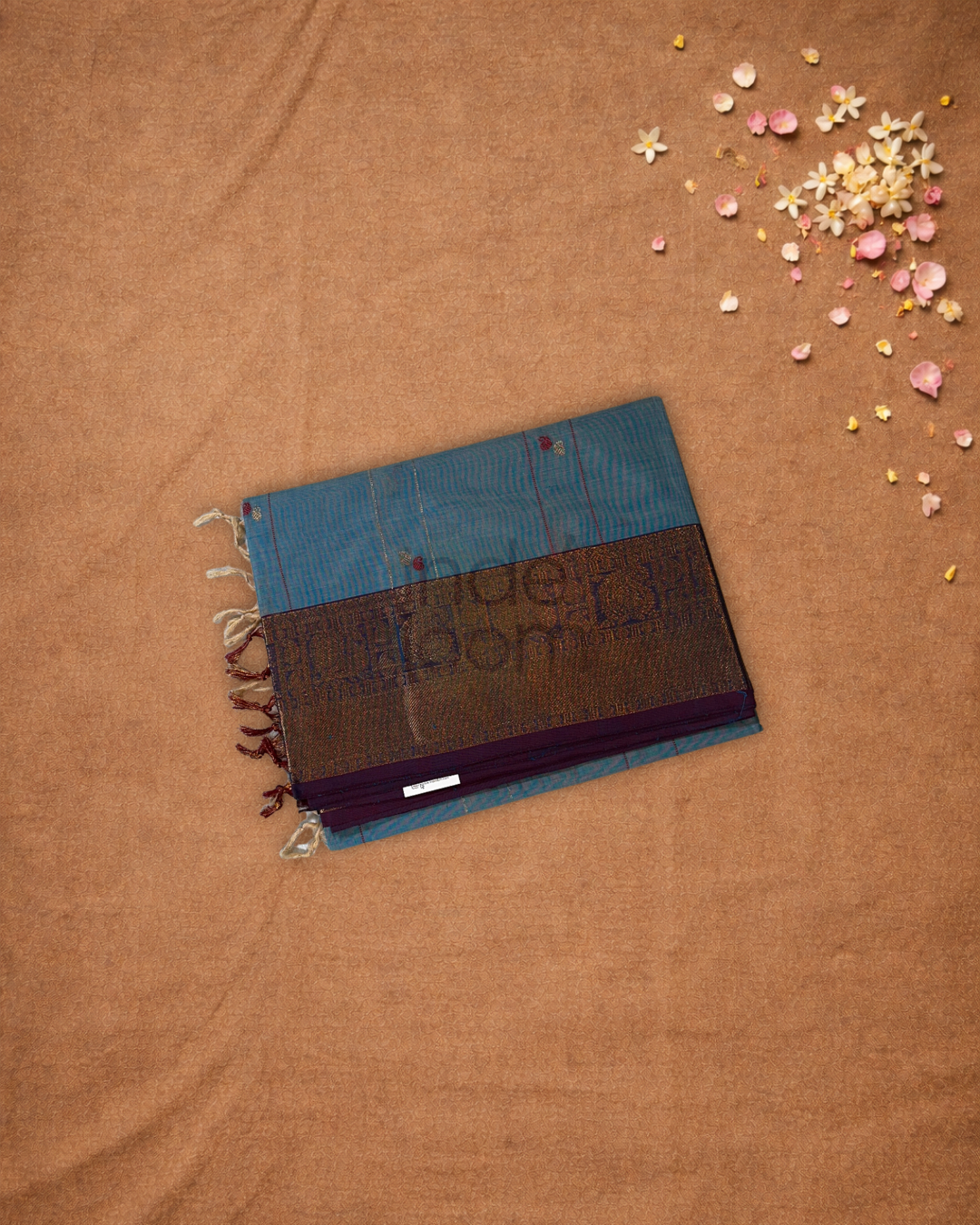 Chettinad Cotton Saree | ocean blue