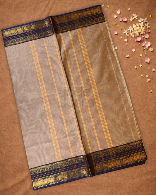 Chettinad Cottton Saree With Peru Brown