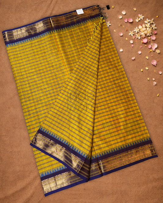 Chettinad Cotton Saree | sun yellow