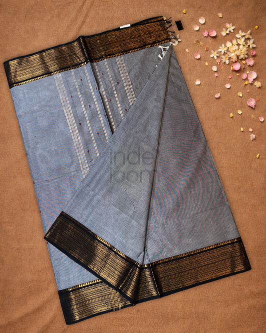 Chettinad Cotton Saree | cool grey