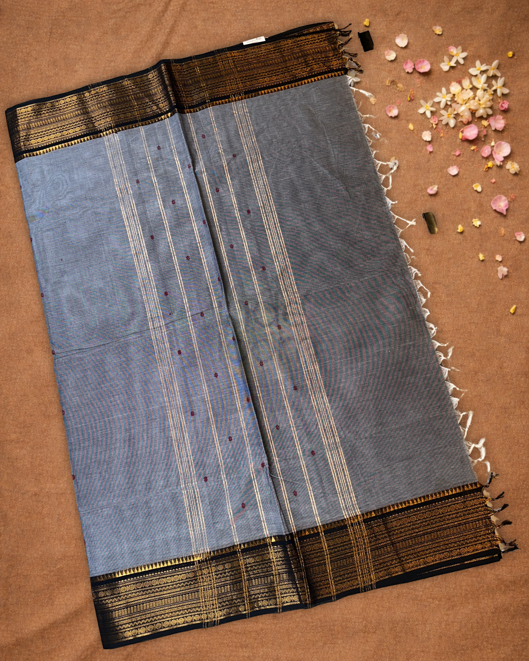 Chettinad Cotton Saree | cool grey