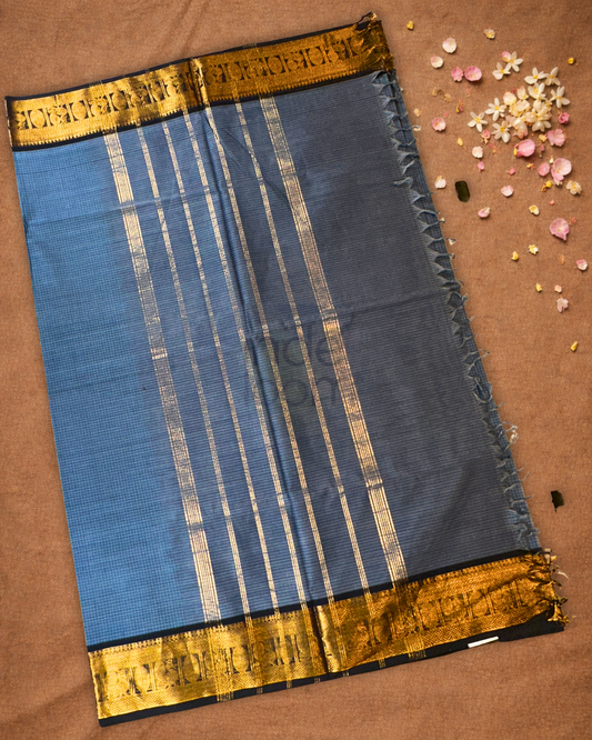 Chettinad cotton Saree | ocean blue