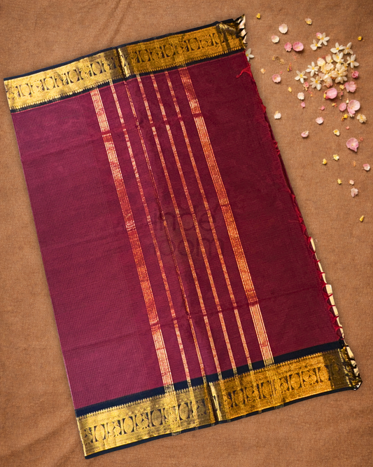 Chettinad Cottton Saree With Maroon Red