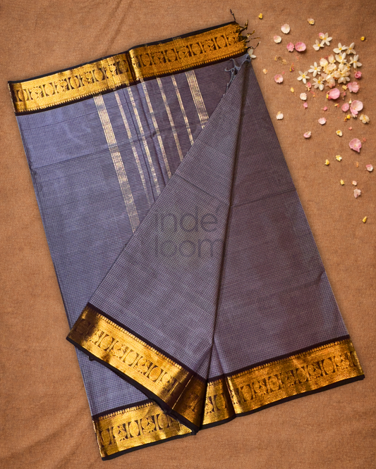 Chettinad cotton Saree | shadow grey