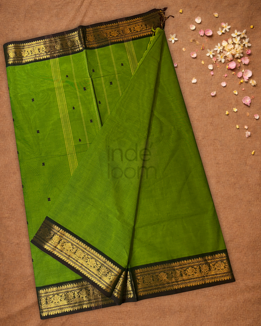 Chettinad cotton Saree | lawn green