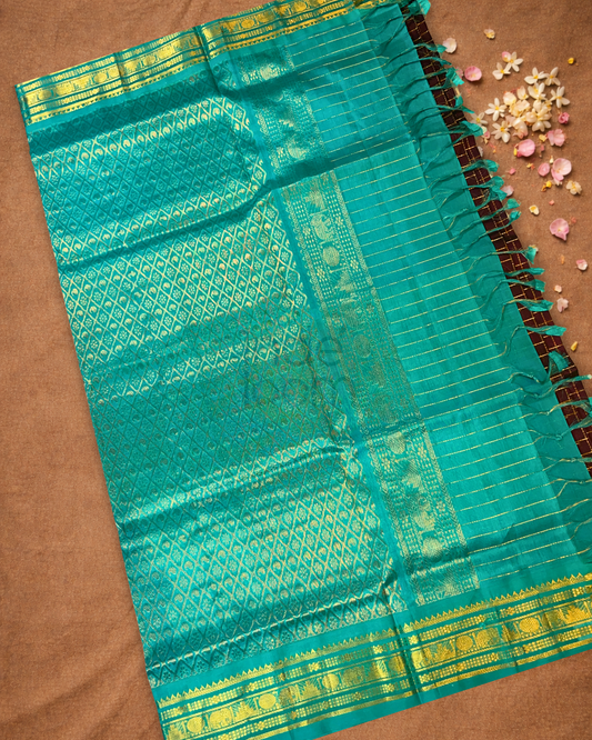 Handloom Korvai Silk Cotton Saree | Wine Red