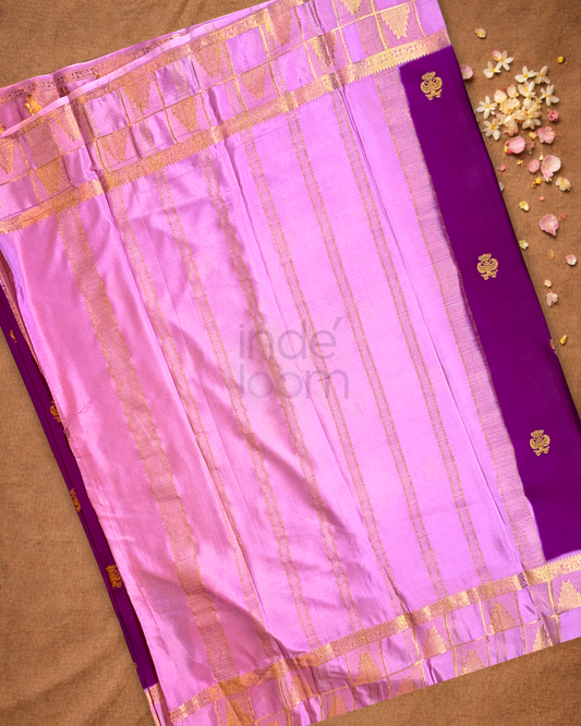 Mysore Silk Saree With Wine Purple