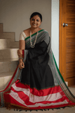 Black and Gray Color Ilkal Saree-002