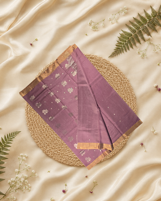 Chanderi Silk Saree With Orchid Pink