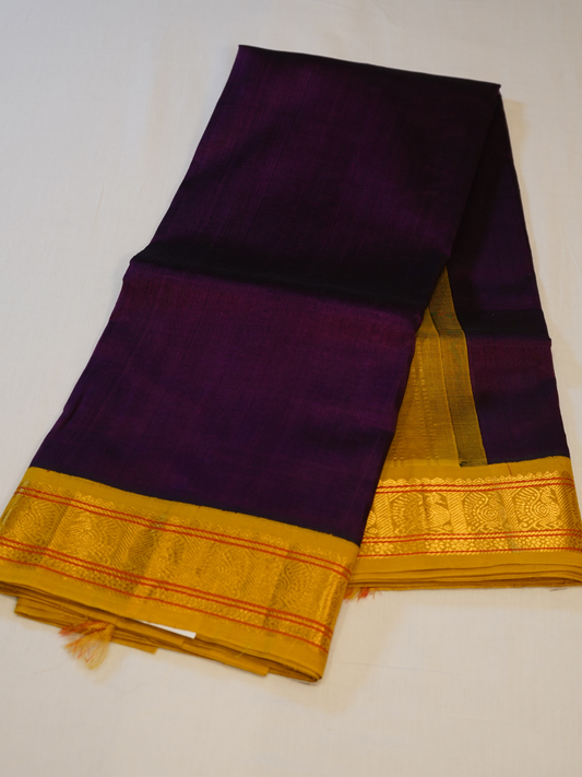Pure Handloom Korvai Saree |Grape Purple