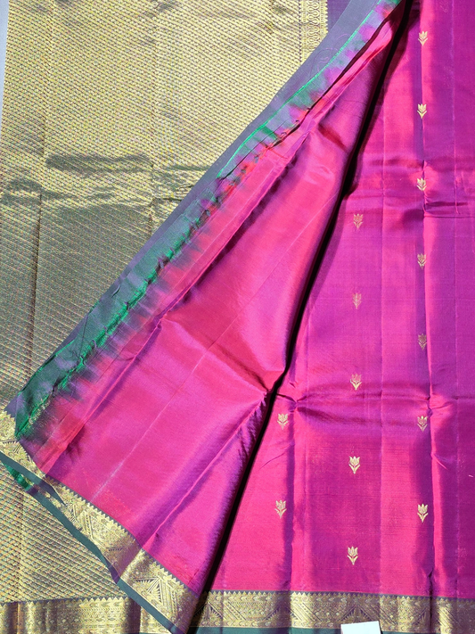 Traditional Kanjivaram Semi Silk Sarees | Magenta