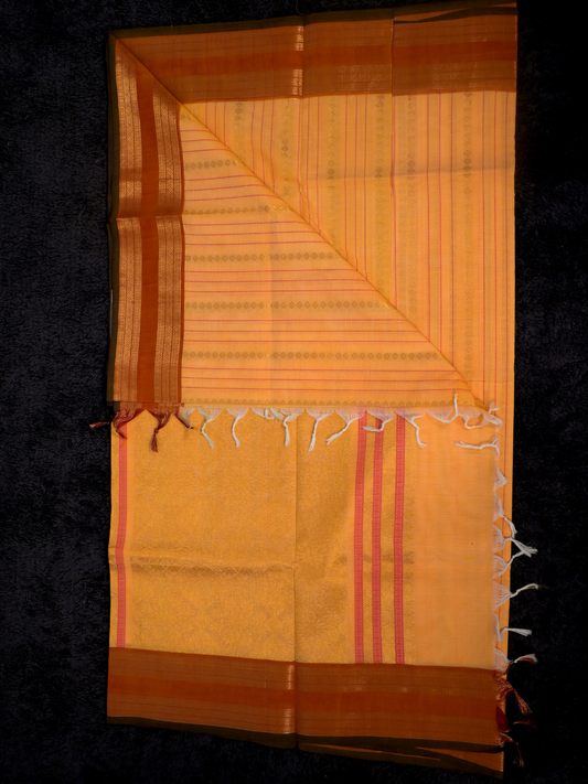 Kanchi Cotton|Yellow & Orange