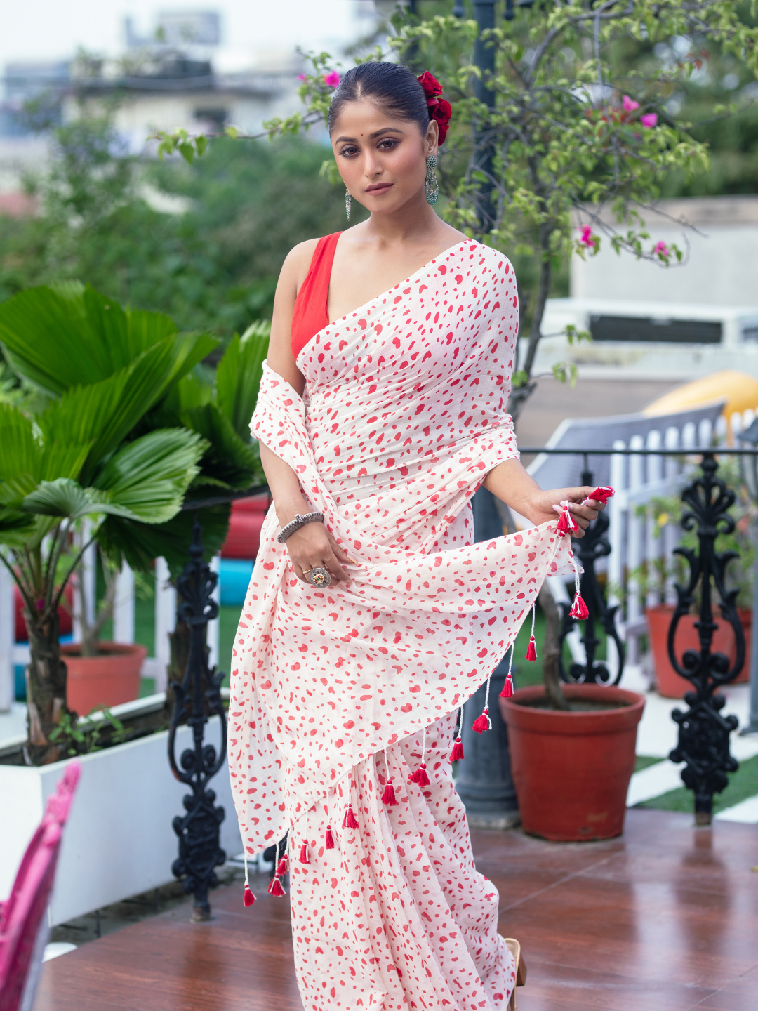 Apple Red -Handloom cotton-046