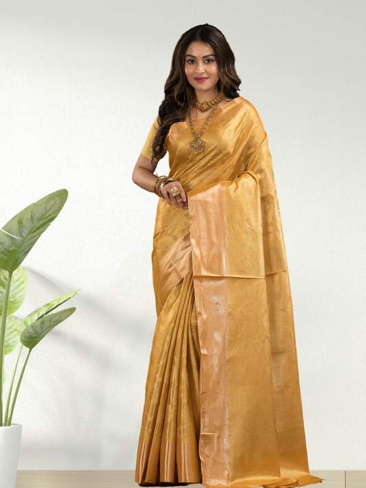 Mustard Yellow Cotton Silk Saree - 004