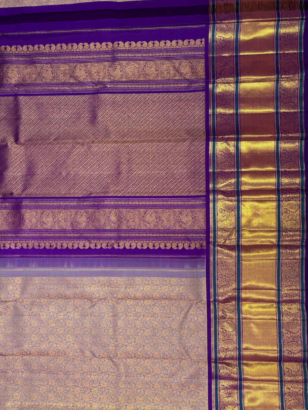Handwoven Pure Gadwal Silk Saree | Lavender Purple