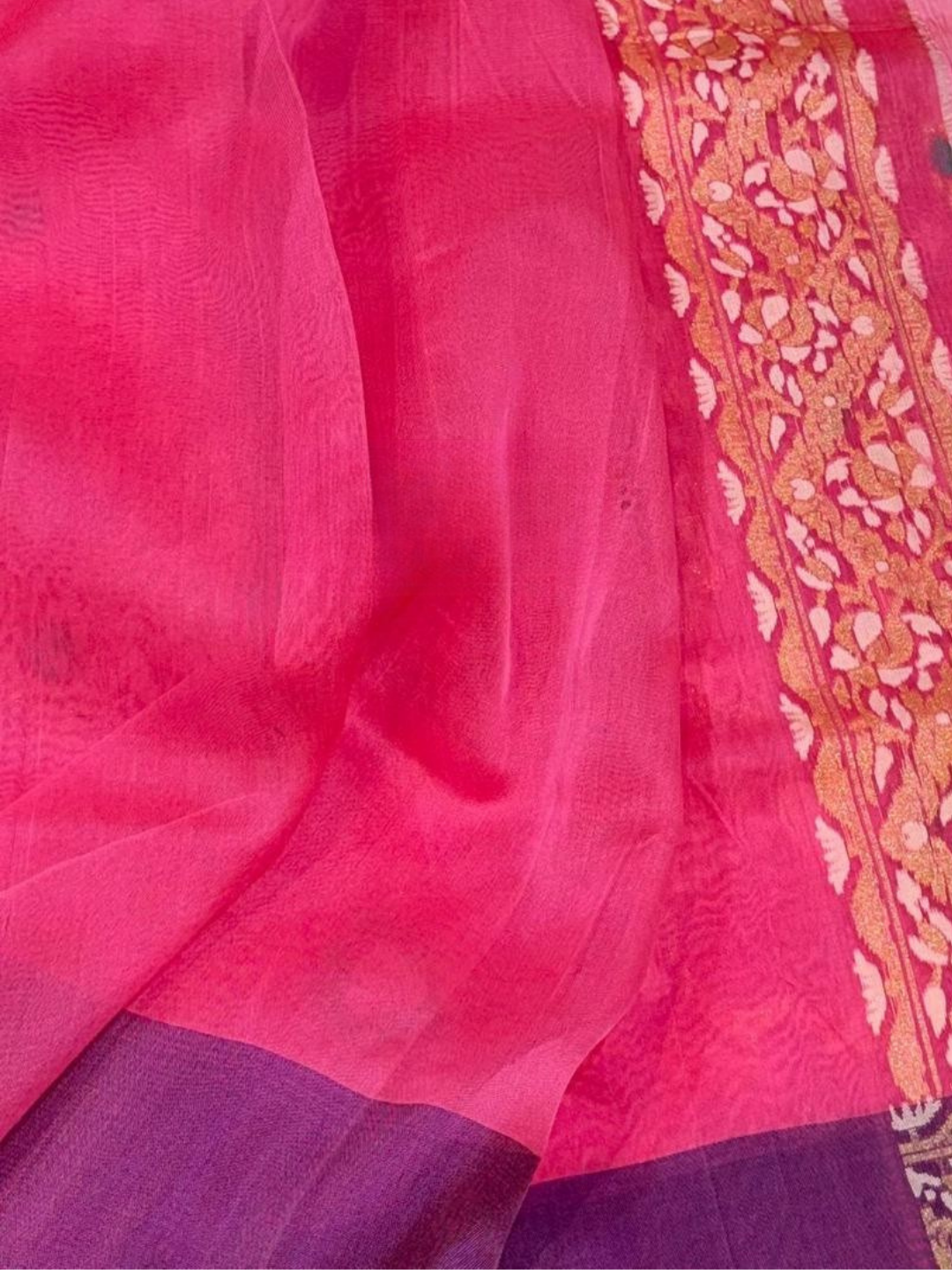 Pure Banarasi Exclusive Ektara Kora JAMDANI Tilfi saree | Raspberry Pink