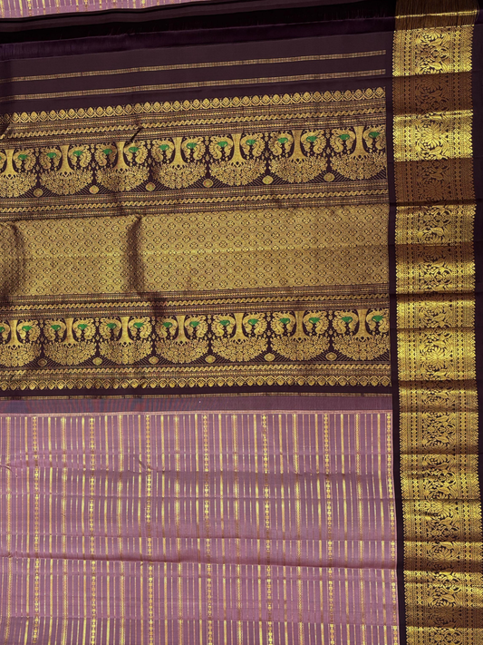 Handwoven Pure Gadwal Silk Saree | Purple