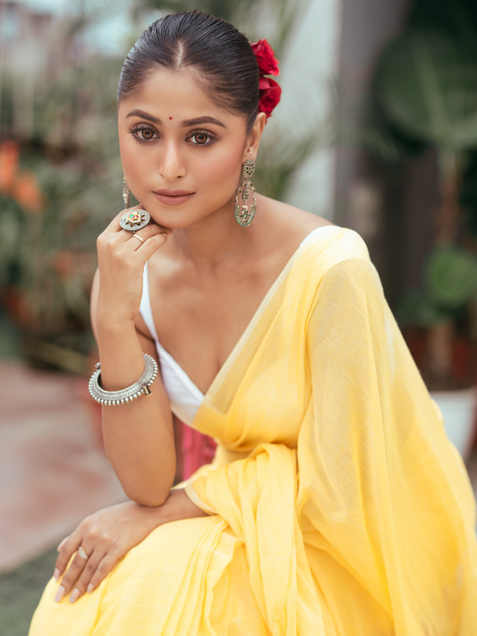 Lime Yellow-Handloom cotton-047