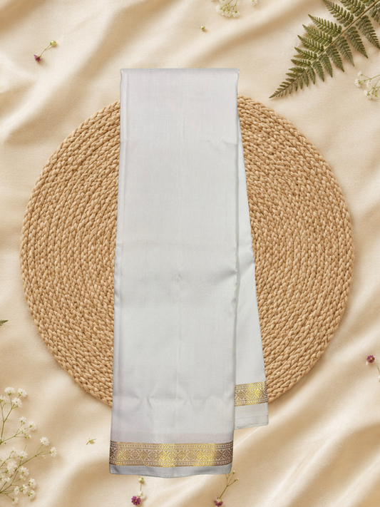 Handwoven Pure Gadwal Silk Saree | White