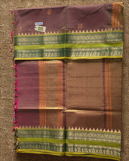 Kanchi Cotton|Dual Tone Green & Leaf green/ Green