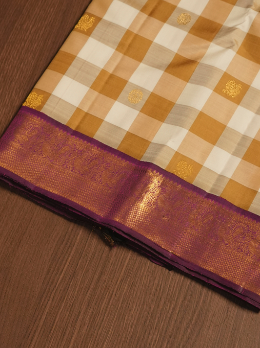 Silk Mark Certified Handloom Kanjivaram Silk Saree | Grape Purple